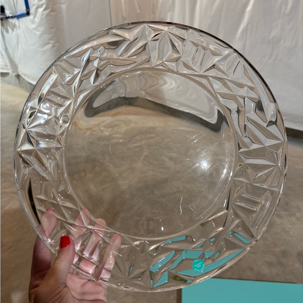 Tiffany & Co. glass rock cut plate nwt